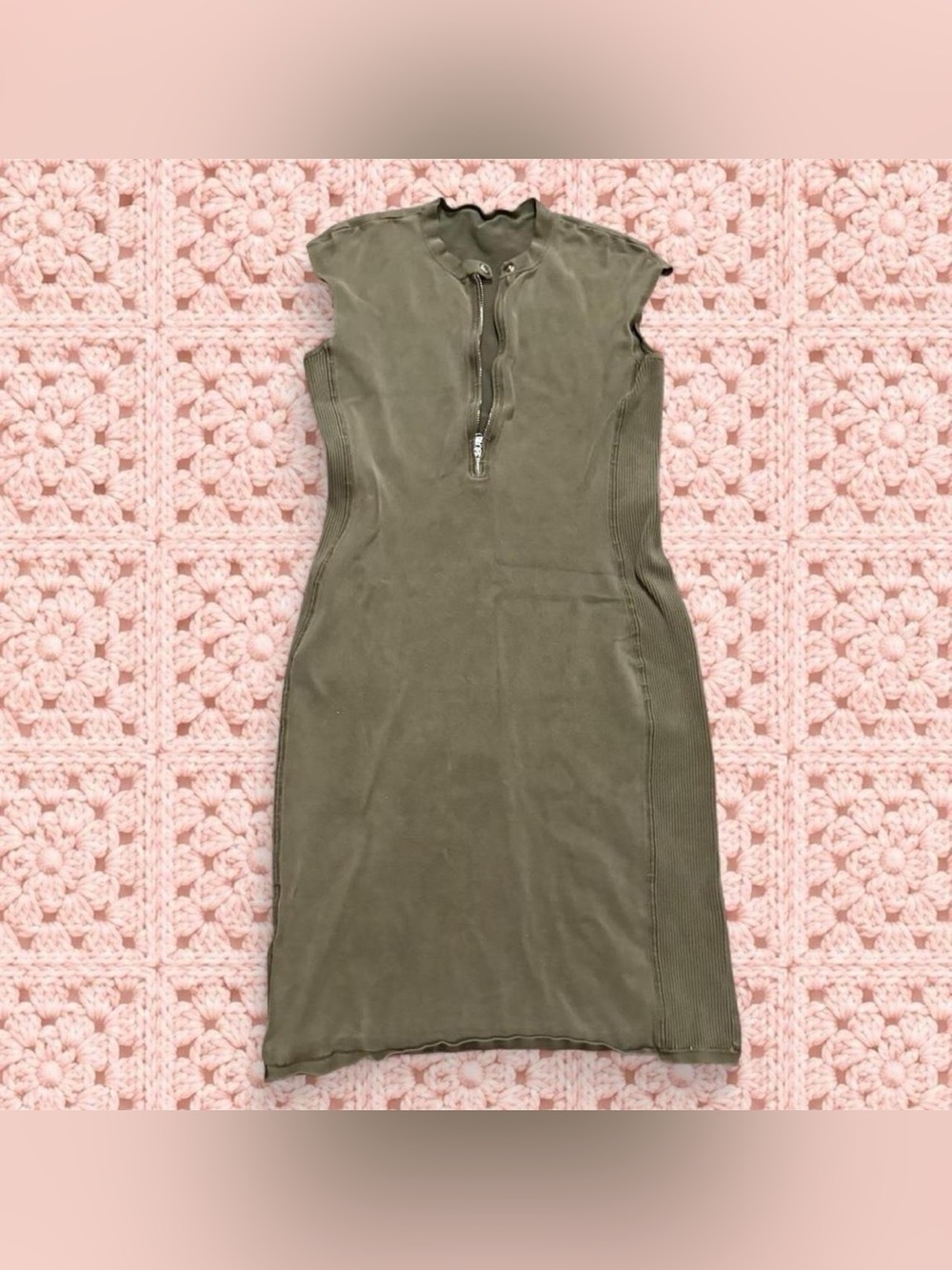 Polo Ralph Lauren olive green zip body con dress
